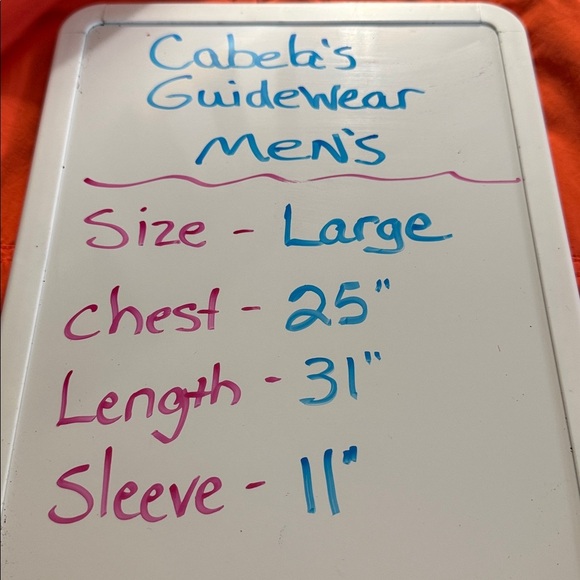 📌Cabela’s Guidewear Men’s Short Sleeve Fishing Shirt Size Large Orange - Picture 10 of 10